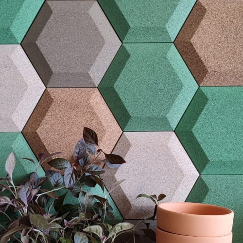 Настенная пробковая  акустическая панель Сета синий