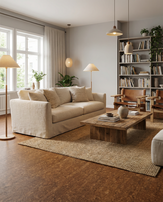 Клеевое пробковое покрытие Wicanders AJAN001 Symphony Chestnut (Симпфони Честнут)