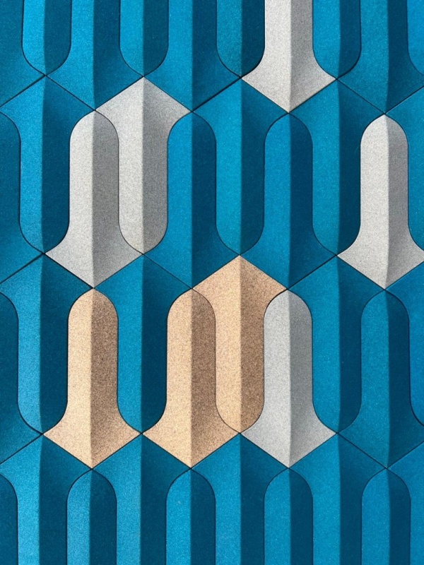 Настенная пробковая  акустическая панель Понта синий